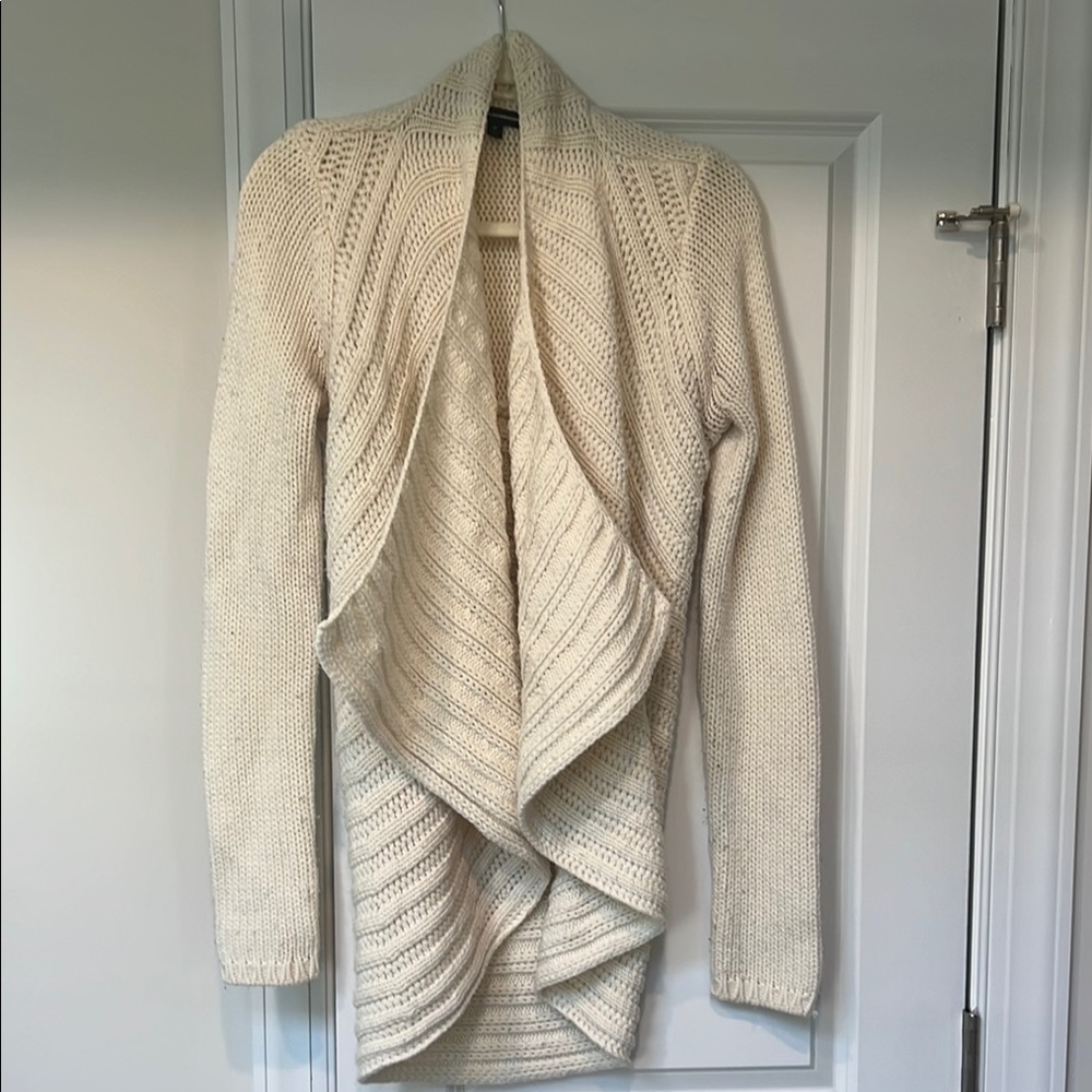 Express Cream Textured Cardigan